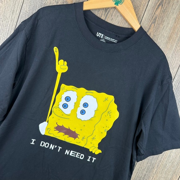 Uniqlo Cactus Plant Flea Market SpongeBob SquarePants I Need It T-Shirt Medium - Picture 1 of 8